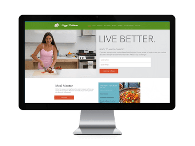 Website homepage on desktop screen display.